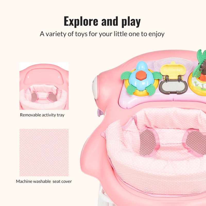 Dream On Me Aloha Baby Walker, 2-in-1 Foldable Infant Activity