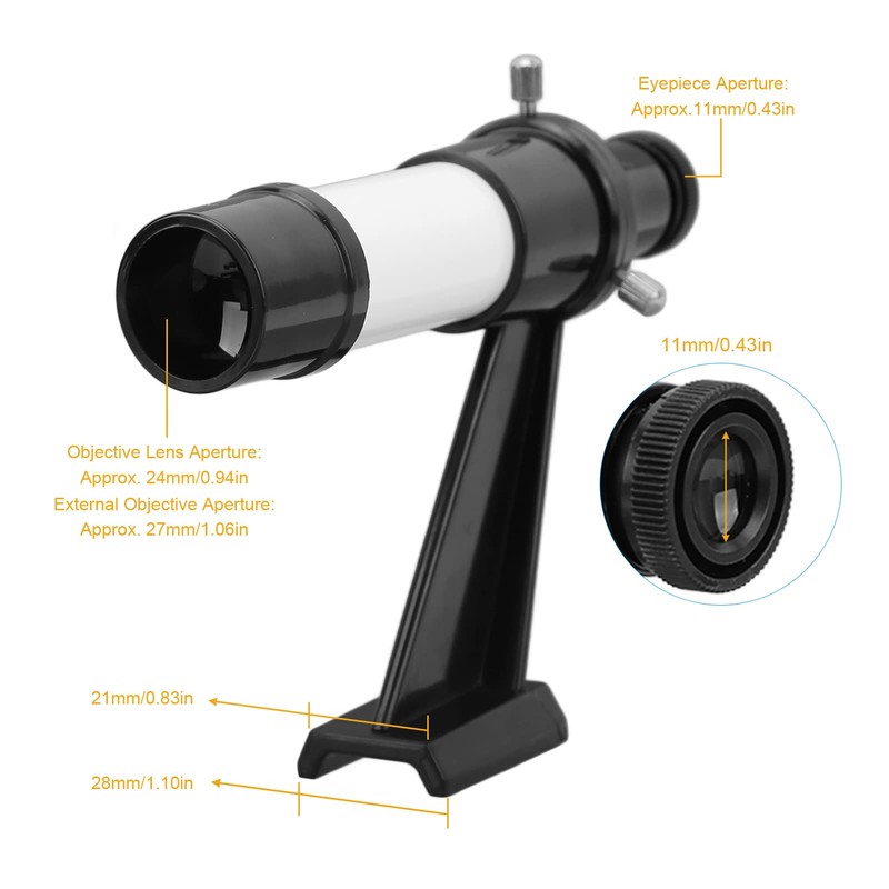 Finder Scope, 5x Magnification Telescope Finderscope Guide Scope with Inline