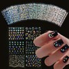 30 Sheet Aurora Star Nail Art Stickers Silver 3D Self-Adhesive