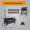NobAura 150 LBS Wagon Cart, Black Folding Heavy Duty Garden