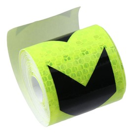 SHUATI Outdoor Reflective Tape,Fluorescent Yellow And Black Safety Warning Tape,2 Inch x 9.8 Feet,Arrow Reflective Hazard Safety Warning Caution Tape,Safety Adhesive Reflective Tape