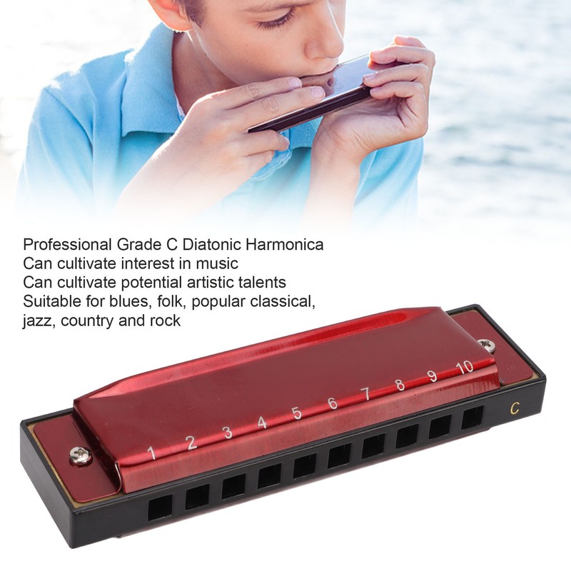 Harmonica C Key 10 Holes Diatonic Scale Mouth Organ Musical
