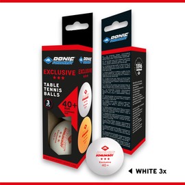 Donic Schildkröt Unisex Child 3-Star Avantgarde Table Tennis Balls 3 Pieces - white, M
