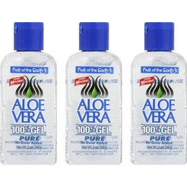 Gel de aloe vera Fruit of the Earth, 2 onzas, tamaño de viaje (paquete de 3)