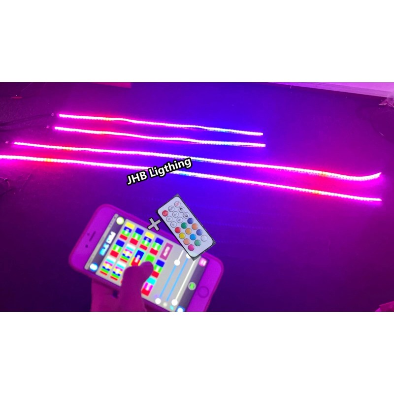JHB 2PCS 4FT+2PCS 6.5FT Bluetooth Chasing Flow LEDs Underglow Strips