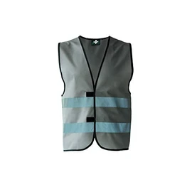 KORNTEX Dortmund High Visibility Safety Vest with Velcro Fastening - EN 17353 Certified, 360° Reflective Strips, XXL, Grey, Highly Reflective for Best Visibility, Unisex