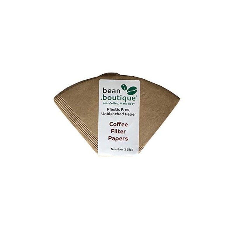 Bean.boutique Coffee Filter Papers/Cones, Plastic Free, Compostable, Unbleached Paper, Biodegradable,