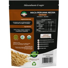 SABIA MADRE TIERRA - Maca Peruana Negra 500g - ORGANICA CERTIFICADA- 100% PURA -