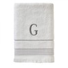 SKL Home Casual Monogram Bath Towel, G, 28x54, White