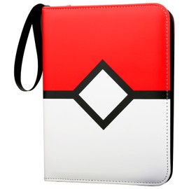Card Binder with 4 Pockets with Zipper for 50 Pages, 400 Reversible Pocket Collector's Binder, Collector Card Album for MTG TCG Sports Cards Game Cards