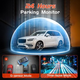 Beisnzy Cámara de Salpicadero, Cámara de Coche Dash CAM 1080 HD 170 Ángulo con WDR G-Sensor, Detección de Movimiento, Estuche de Metal, Plata（32G Tarjeta de Memoria）