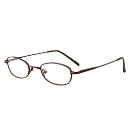 Calabria Metal Flex KIDS NN Oval Blue Light Blocking Reading Glasses +4.00 Shiny Brown Girls