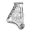 Harp Brooch Stylish Innovative Silver Glossy Finish Musical Instrument Brooch