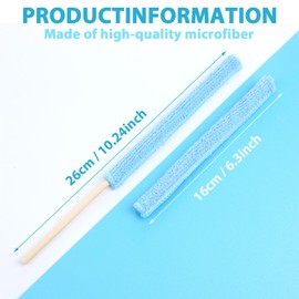 12PCS Small Dusters for Cleaning, Microfiber Detail Duster Sticks, Fan Cleaner Brush Crevice Cleaning Tool for Car Vent/Fan/Blind/Window