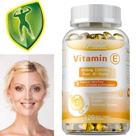 Vitamin E 450mg 1000 IU (Soft Gum) - Clinically Formulated Natural Vitamin E Supplement, 60 Tablets, 1 Count / 비타민 E 450mg 1000 IU (연질 고무) - 임상 제형 천연 비타민 E 보충제, 60정, 1개