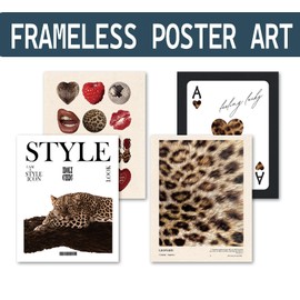 KDHTY Trendy Leopard Print Wall Art Room Decor,Set of 4,Vintage Preppy Room Aesthetic Cheetah Wall Decor,Cheetah Print Room Decor For Apartment Home Bedroom Dorm Wall Decor,8x10 Unframed