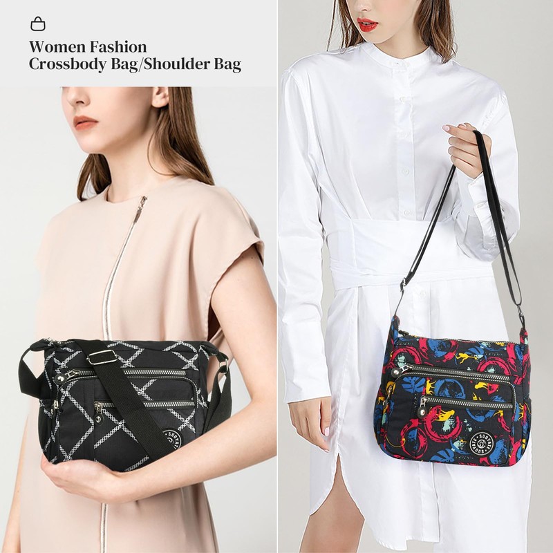 Cross body Bag Women Multi Pocket Lightly Nylon Messenger Bag