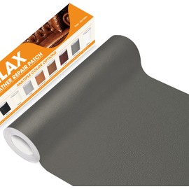 WALLAX Leather Repair Kit, 16 x 79 inches Self Adhesive Leather Repair Patch Tape, Vinyl Upholstery Patch for Furniture, Couch, Car Seat, Sofa, Car Interior, Office Chair, Armchair (Dark Gray)