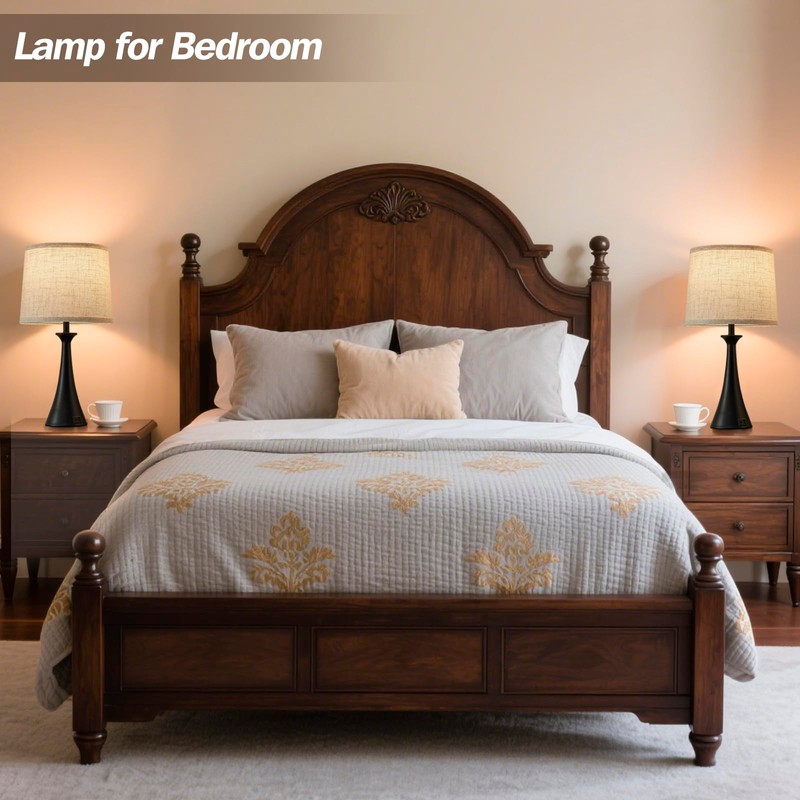 Hikczc Touch Table Lamp for Living Room Bedroom, 21" Table