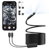 [Dual-Lens] Endoscope Camera with Light, 1920P HD Borescope with 8+1