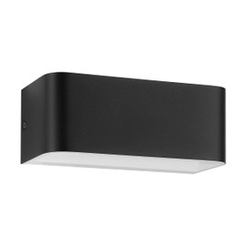 EGLO LED Wandleuchte Sania 4, Up und Down Leuchte, Wandlampe aus Aluminium in Schwarz und Weiß, Wandspot für Flur und Wohnzimmer, warmweiß, 20 x 8 cm