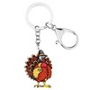 BONSNY Acrylic Thanksgiving Turkey Keyring Chicken Keychain For Women Girl