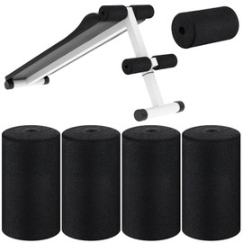 Deekin 4 Pcs Foam Foot Pad Rollers Buffer Tube Cover for Exercise Machine Home Gym Equipment Replacement Pads for Leg Extension Weight Bench Inversion Table(0.87 x 3.4 x 6.3 Inches)