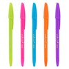Starplast Pack of 100 Ballpoint Pens with Cap, 5 Fluorescent