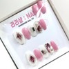 Pink diamond pearl full stone handmade nail tip - basic
