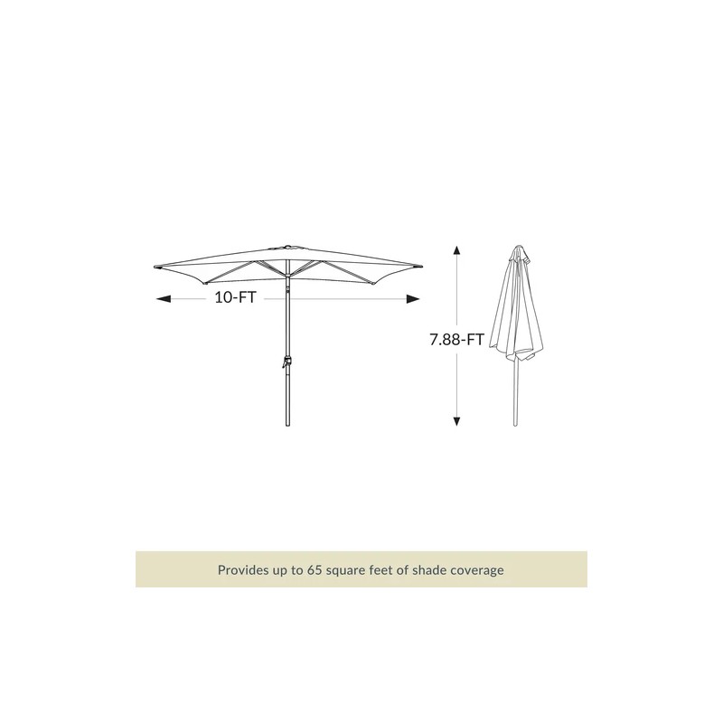 Island Umbrella Nassau 6.5-ft x 10-ft Rectangular Market - Black