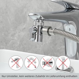 Tecmolog 3 Way Diverter Valve Brass Tap Switch Valve with M22 to M24 Tap Adapter, Tap Replacement Parts, SBA021