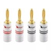 Nakami 4pcs 24k Gold Plated 4mm Banana Plug Cable Audio