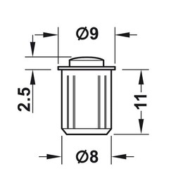 10 pcs x Hafele Door Buffers with Clear Transparent Rubber Insert - 356.19.940