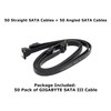 Genuine OEM GIGABYTE SATA Cable III Right Angle & Straight
