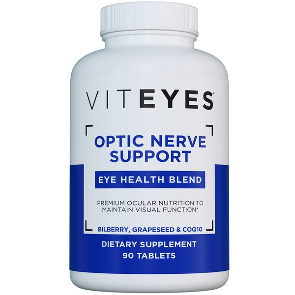 Viteyes Optic Nerve Support Supplement, Premium Ocular Nutrition Blend, 90 Tablets, White