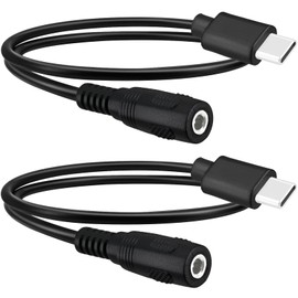 Yeebline 2 Pack DC 35135 to Type C Cable, 3.5mm x 1.35mm Female to USB Type C Male Charger Adapter, 5V Power Connector Cord for LED Desk Lamp and More, 11.8 Inch (DC 35135 Female to Type C Male)