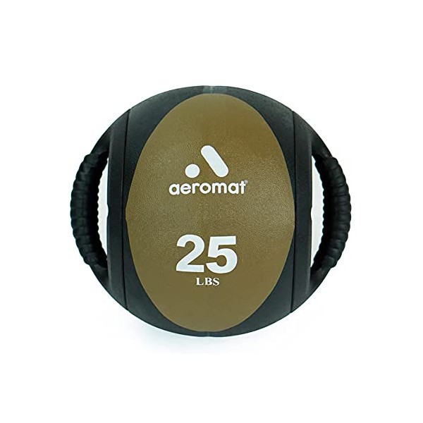 Aeromat Dual Grip Power Medicine Ball, 9cm/25-Pound, Black/Gray