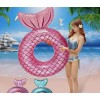 LiWang Inflable Cola Sirena Rosa Salvavidas Flotador Adulto Alberca