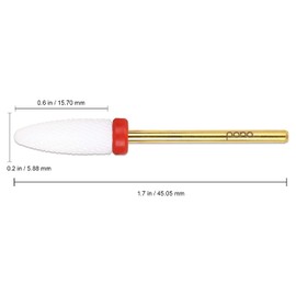 Beauticom Professional USA Ceramic White Flame Cone Shaped Bit Nail Drill 3/32" Shank Size (Fine, Flame Bit)