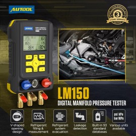 AUTOOL Digital HVAC Manifold Gauge Set Refrigeration A/C Pressure Vacuum Leakage Tester