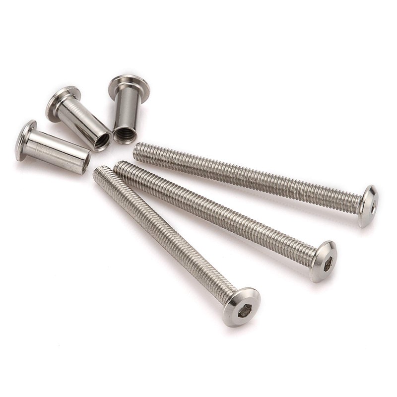 Anmas 10pcs M6 Furniture Joint Connector Bolt & Cap Nut