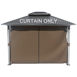 BPS 12' x 14' Gazebo Curtain Privacy 4-Panel Sidewall Outdoor Replacement Shade (Only Curtain)