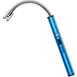 RONXS Lighter Electric Lighter Rechargeable Arc USB Candle Lighters with LED Battery Display, Flexible Neck Windproof Flameless Plasma Long Lighters for Candle BBQ Camping