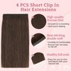 SEGO 4 Pcs Clip in Short Hair Extensions Real Human