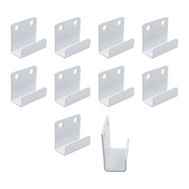 Coshar 10PCS Stainless Steel Tile Hanger Bracket Hook Fastener Heavy Duty Wall Mounted Flat J Clamp Wall Hanger for Ceramic Tile Billboard Frames Mirrors Display - 15mm Inner Width(White)