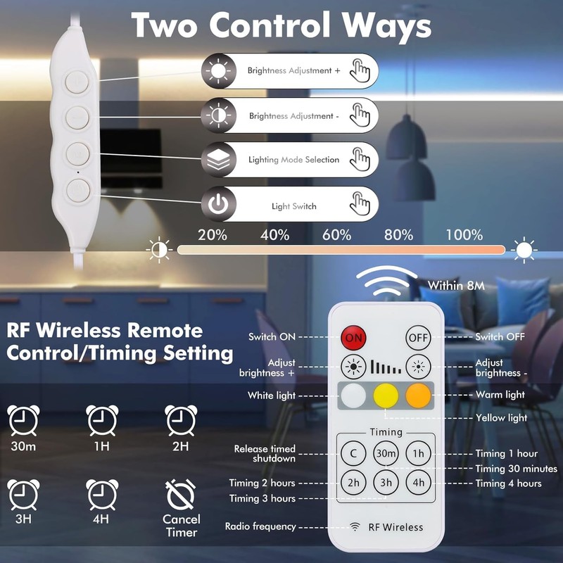 Kitchen LED Under-Unit Light, 6 x 50 cm, Warm White