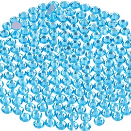 2000PCS SS12/3mm Crystal Rhinestones (Aquamarine), Bedazzling Flatback Glass Rhinestones for Crafting DIY Nail Art Makeup Decoration, Gems Diomand Charms for Tumbler Shoes Clothing Mug