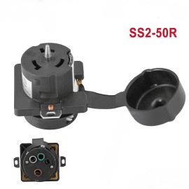 EPICORD 50 Amp 125/250Volt Female SS2-50R locking connector with Pin Black