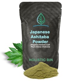 Holistic Bin Japanese Ashitaba Powder – Made with Ashitaba Leaves – Leaf Phyto Dense Chalcone – Angelica Keiskei – 50 Grams