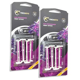 TrexNYC Car Air Fresheners Vent Sticks, Essential Car Odor Eliminator, For Long Lasting Fragrance up to 60 days, 2 Packs (Lavender)